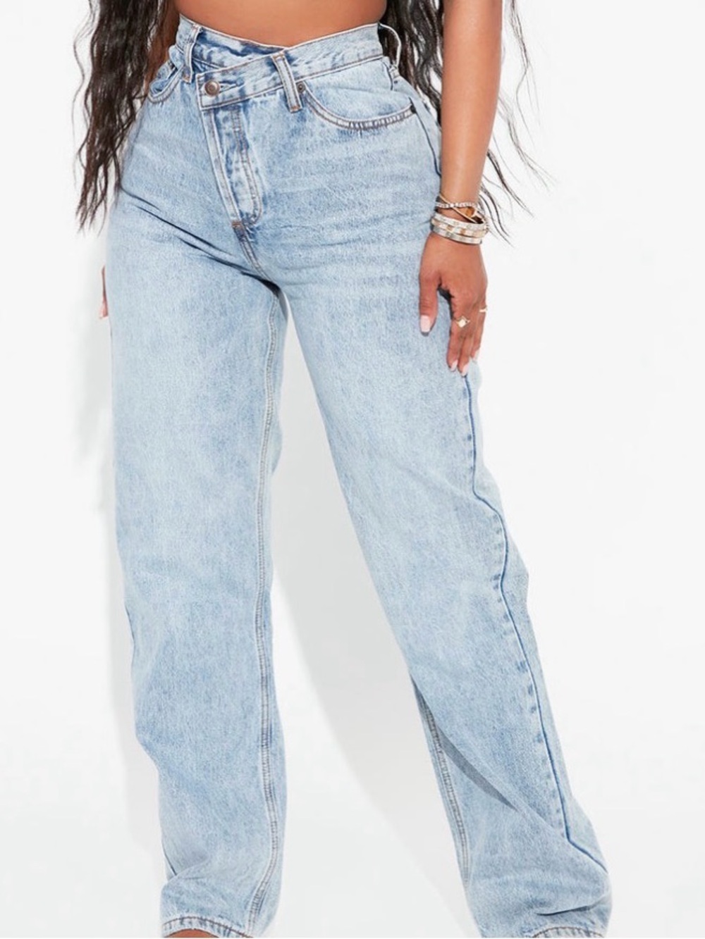 Fashion Nova Light Blue Straight Leg Jeans